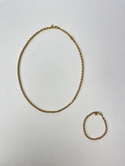 Pierre Cardin Gold Plated Necklace & Bracelet Chain Set - SYLK