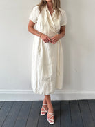 Vintage Silk Linen Maxi Wrap Dress - S/M - SYLK