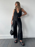 Jaeger Linen Wide Leg Elasticated Trousers - W28-32 - SYLK