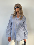 St Michael Pinstripe Cotton Shirt - M - SYLK