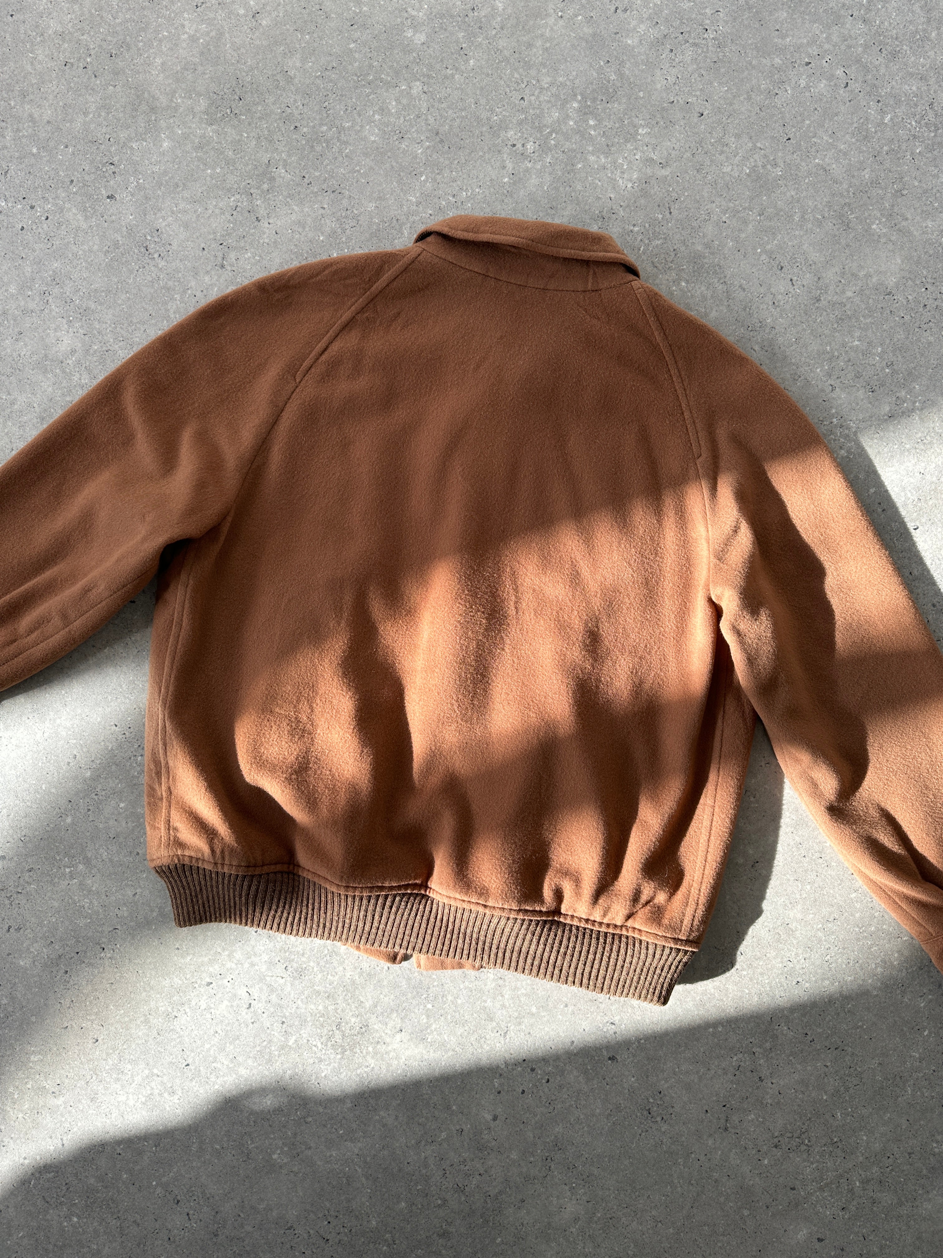 Burberry London wool Nova check logo bomber jacket in brown, featuring a classic check pattern and stylish design.