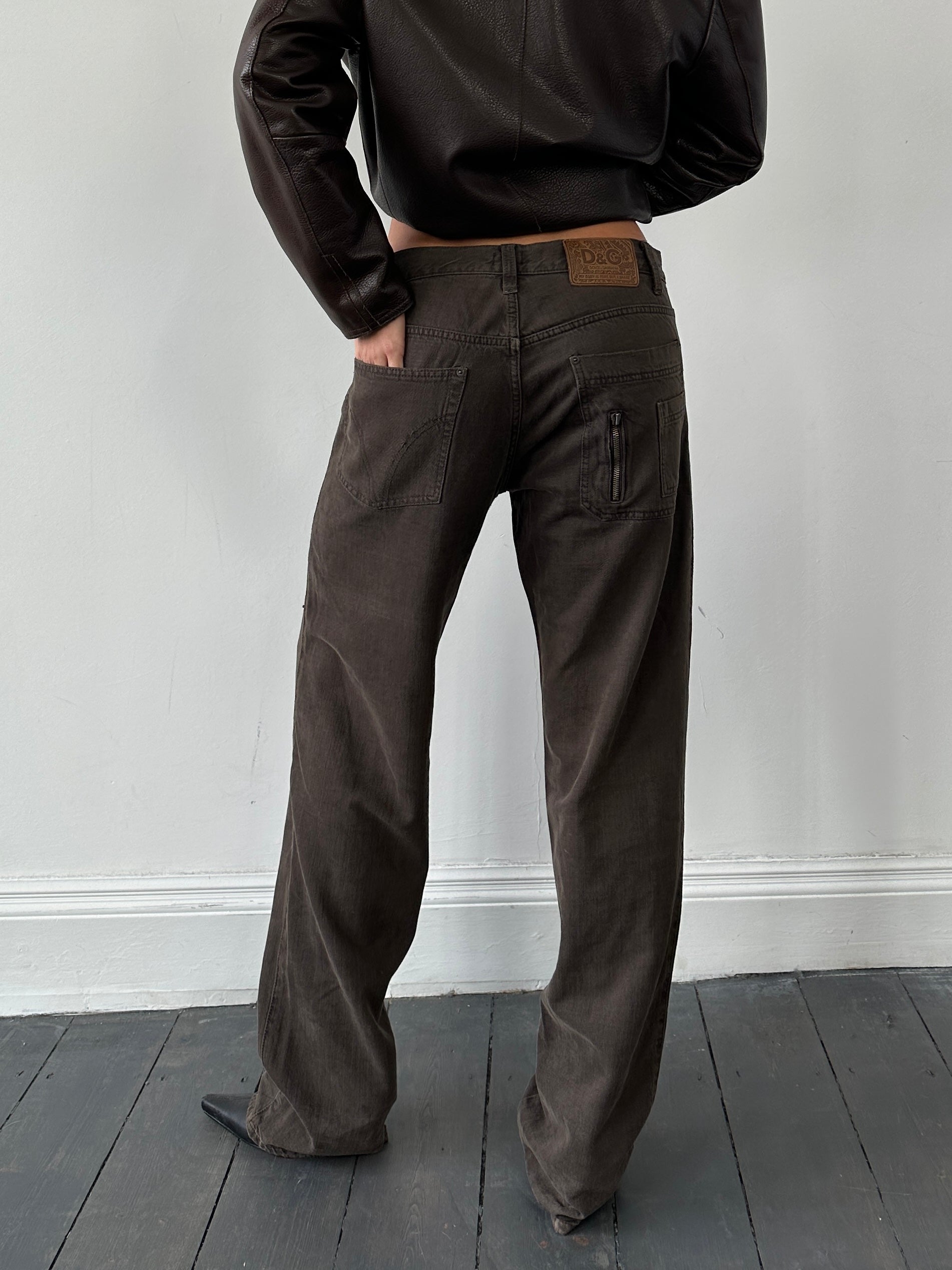 Dolce & Gabbana 90s denim straight leg mid-rise jeans in W34, featuring classic blue wash and relaxed fit.
