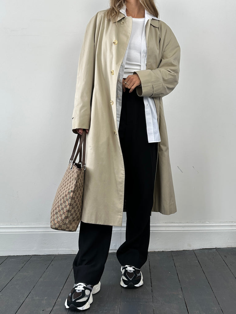 Aquascutum Cotton Check Lining Trench Coat - XL - SYLK
