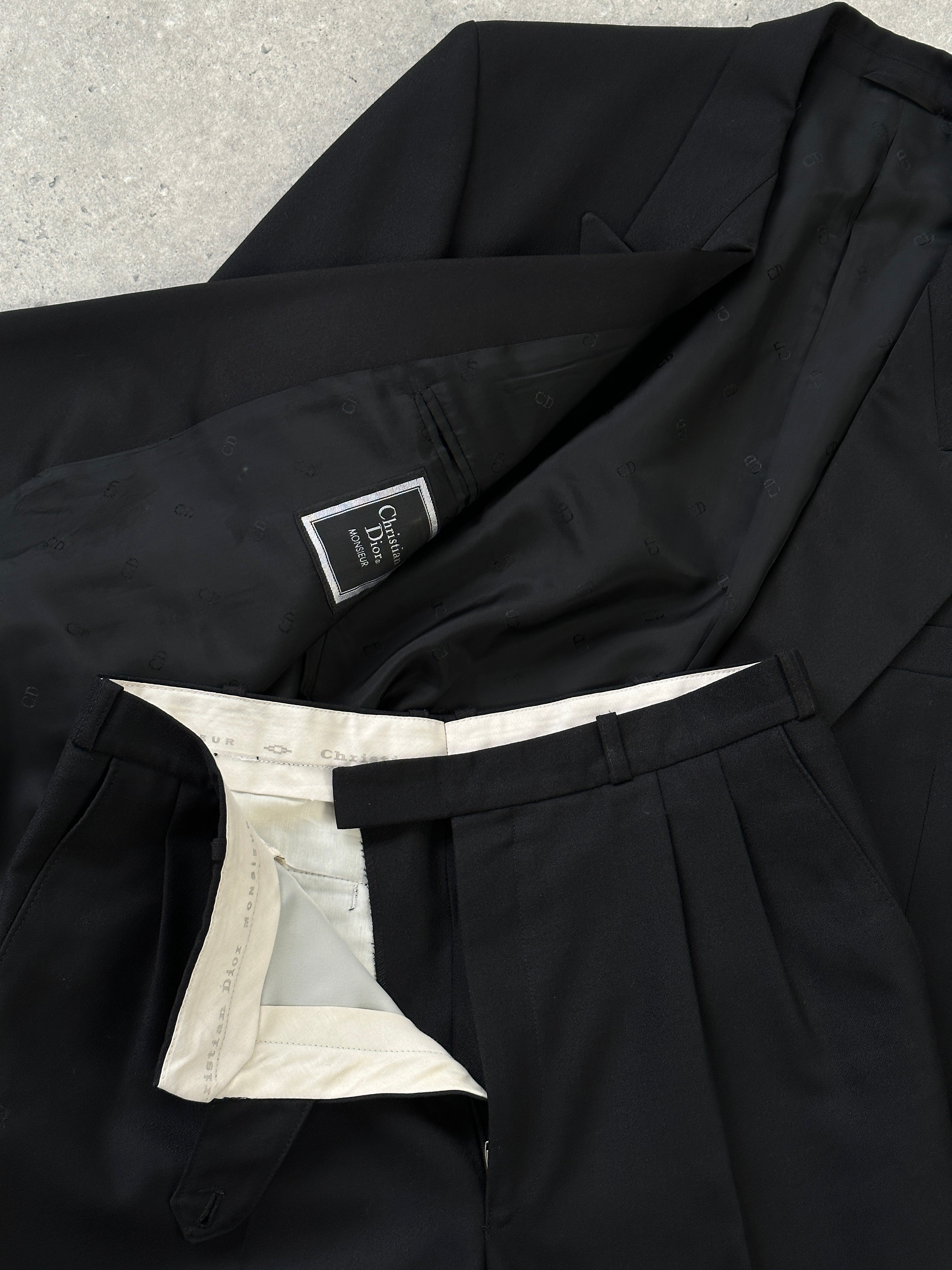 Christian Dior Monsieur tuxedo jumpsuit, double-breasted wool suit in size 40L/W28, tailored fit with lapel details.