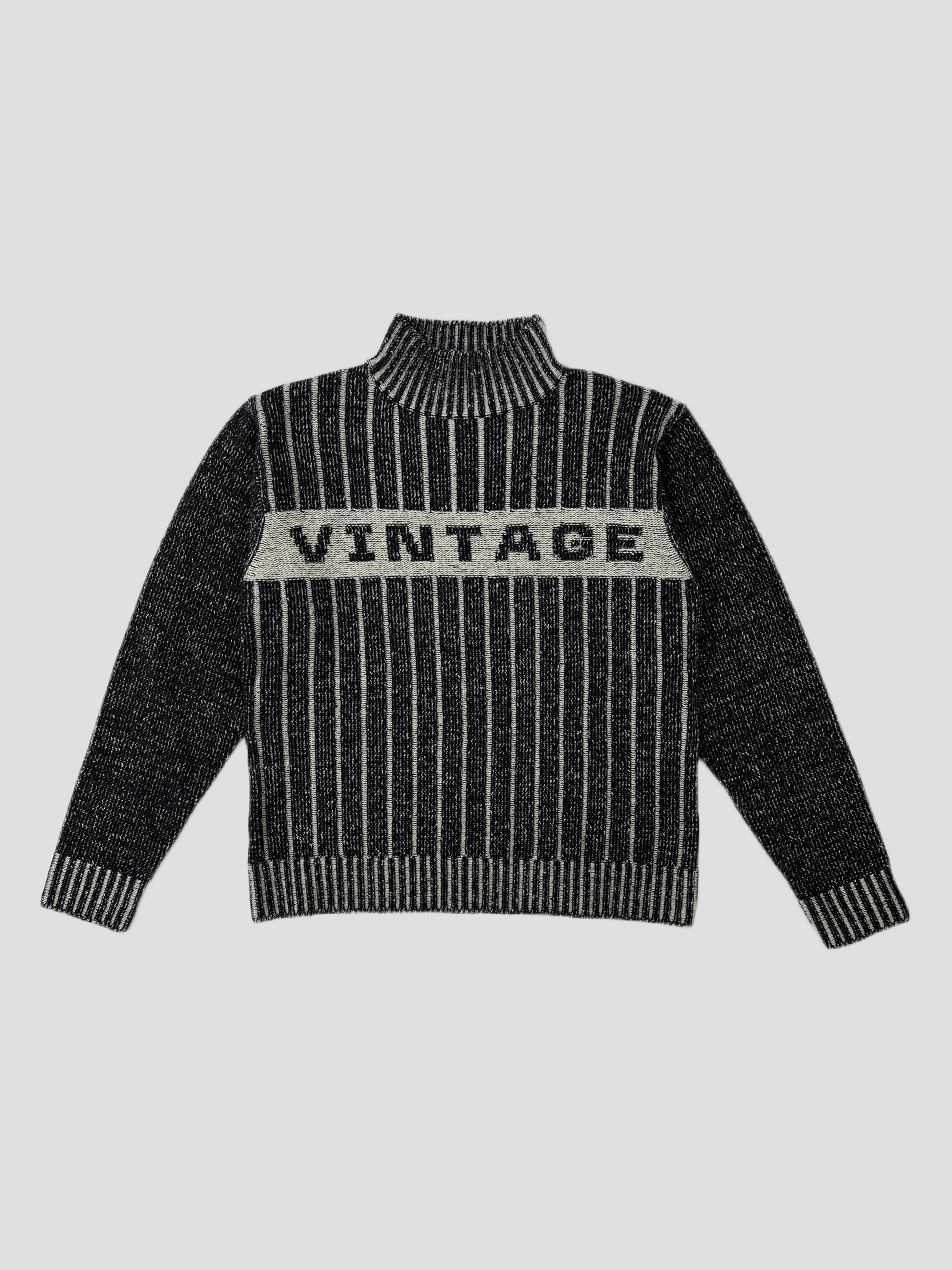 Vintage brand wool turtleneck jumper with spellout design in size M/L, featuring a cozy turtle neck and classic knit pattern.