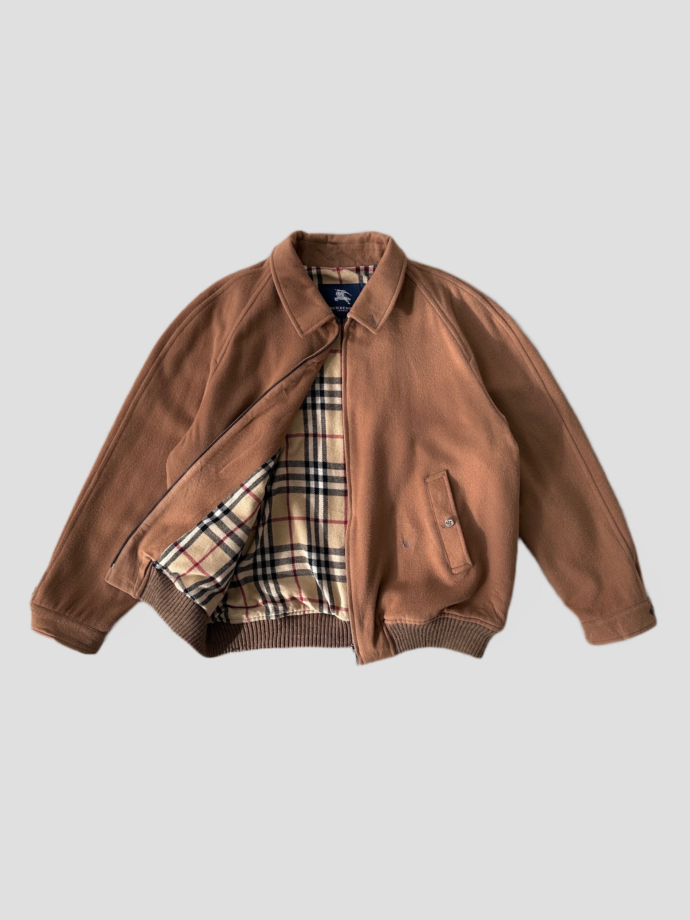 Burberry Wool Nova Check Logo Bomber Jacket - SYLK
