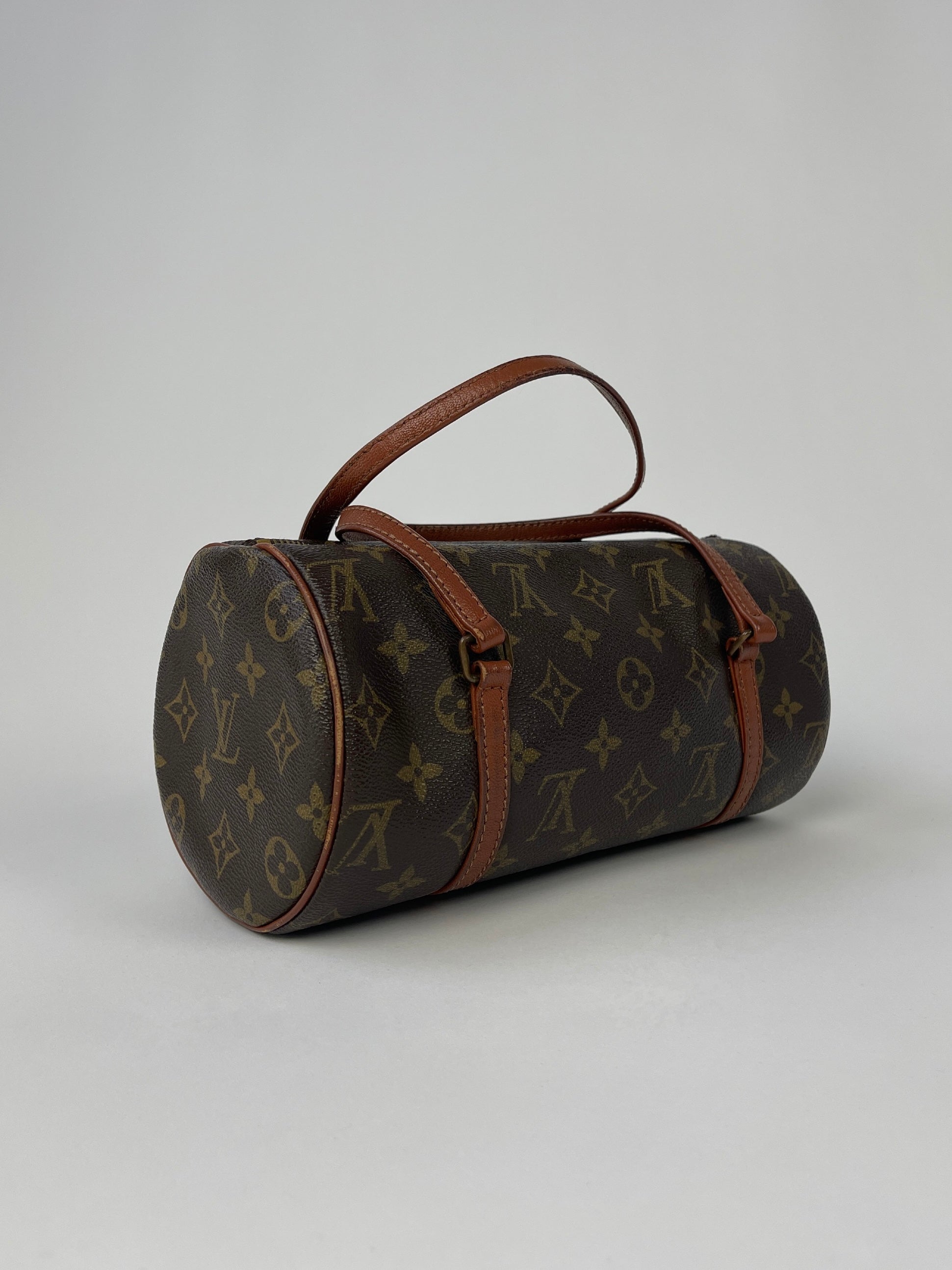 Louis Vuitton Papillon 26 Monogram Hand Bag in brown leather with gold hardware, featuring the signature LV monogram pattern.
